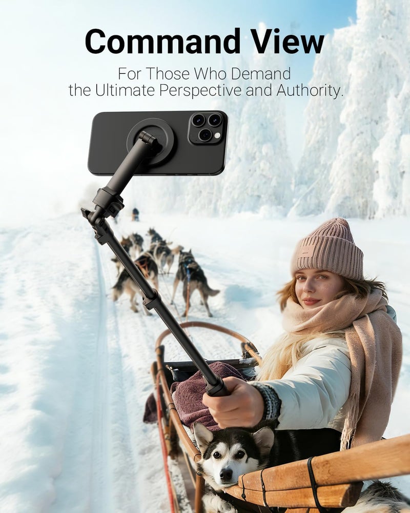 Vimose 69" Magnetic Phone Tripod, Tripod for iPhone with Remote & Strong Magnetic Holder for Magsafe, Stable Cell Phone Tripod for Video Recording, Travel Tripod Compatible with iPhone/Android - Image 3